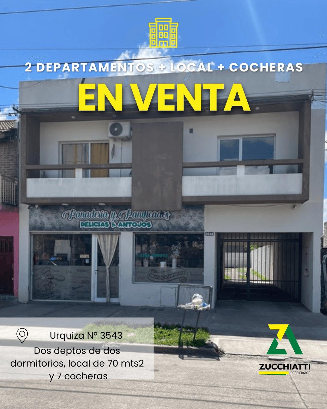 Venta dos departamento + local +  cochera