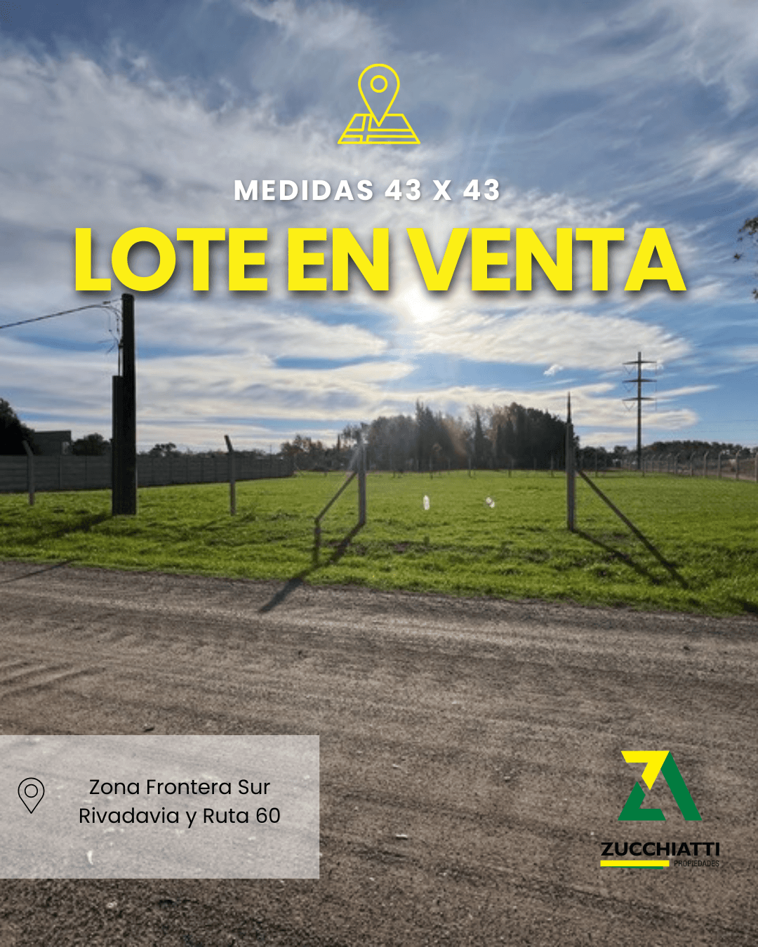 Venta lote grandes dimensiones zona frontera sur