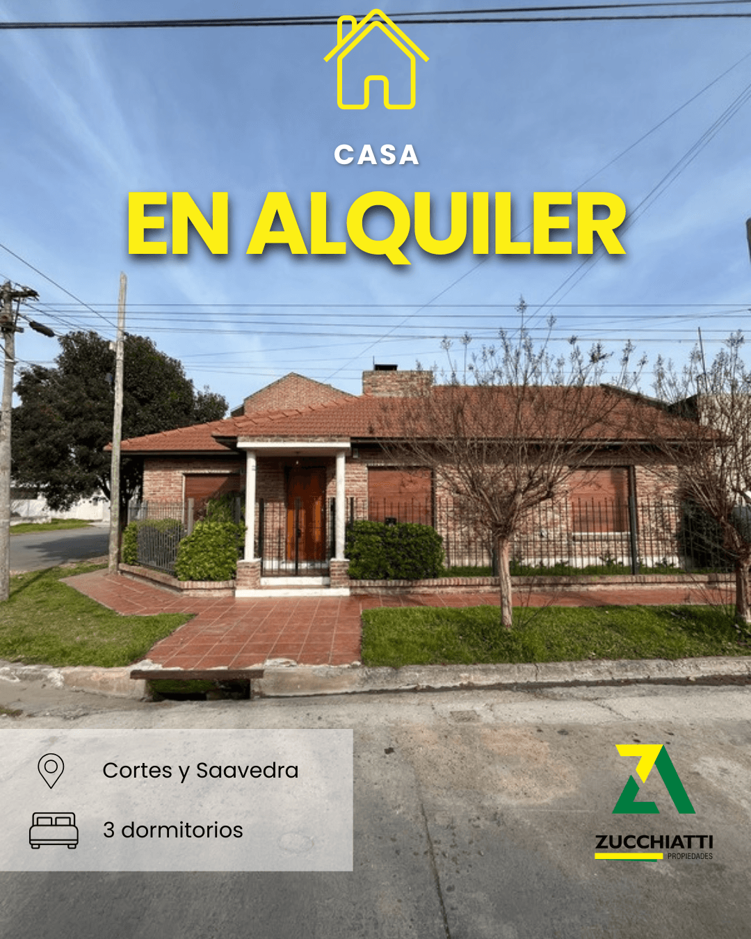 Alquiler casa tres dormitorios