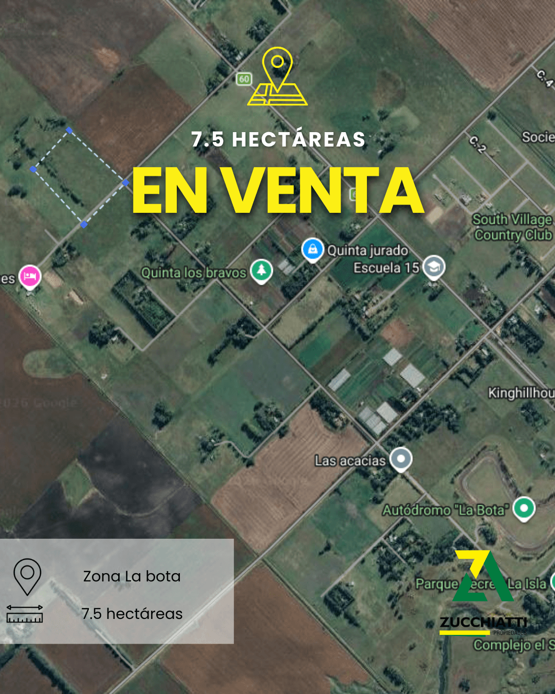 Venta 7.5 hectáreas zona La Bota